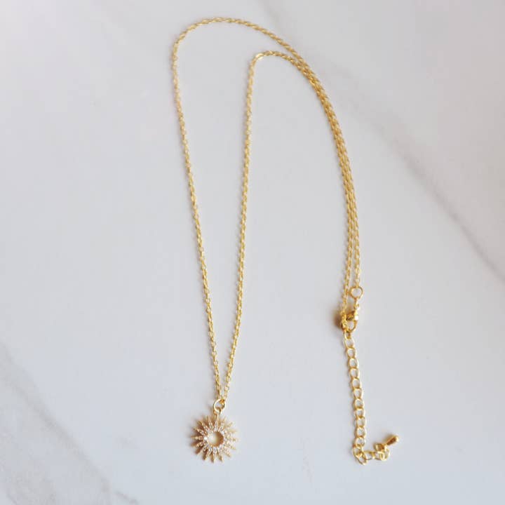 Oh So Lovely - Wholesale Pendant/Charm Necklace - BRIELLE Gold Sun Necklace1