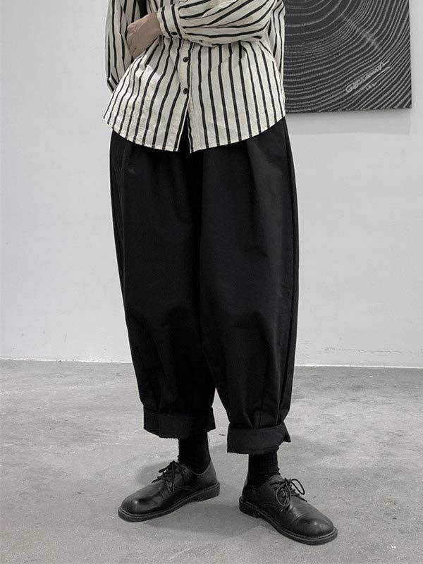 StyleGalX - Wholesale Broek - Dames - Harembroek, losse elasticiteit, geplooide broek met hoge taille, effen kleur, broek met gespleten gewrichten9