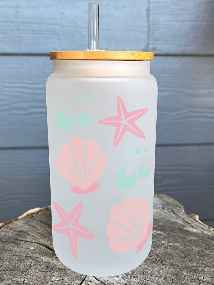 16oz gefrostetes Eiskaffeeglas mit Deckel und Strohhalm für den Großhandel von Lester Lou’s Designs