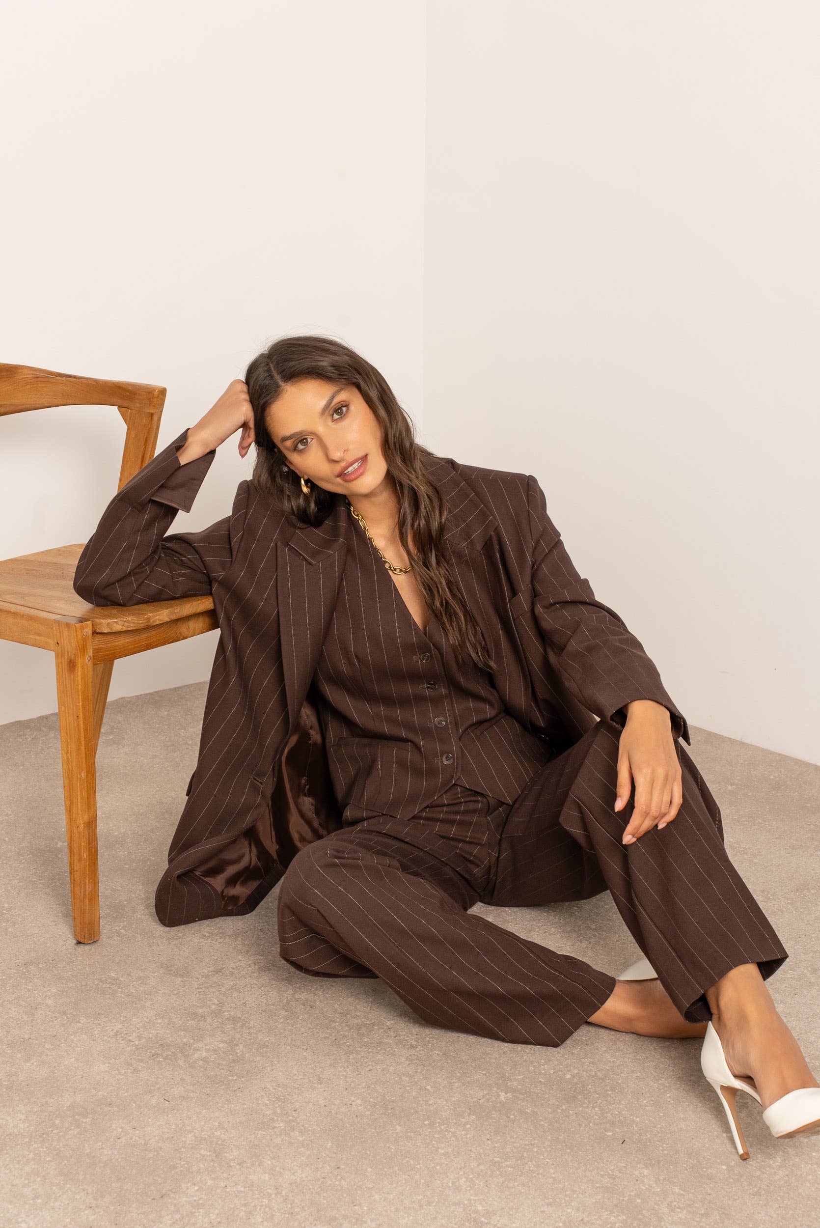 Attentif Paris - Wholesale Blazer - Women's - Oversized pinstripe blazer25