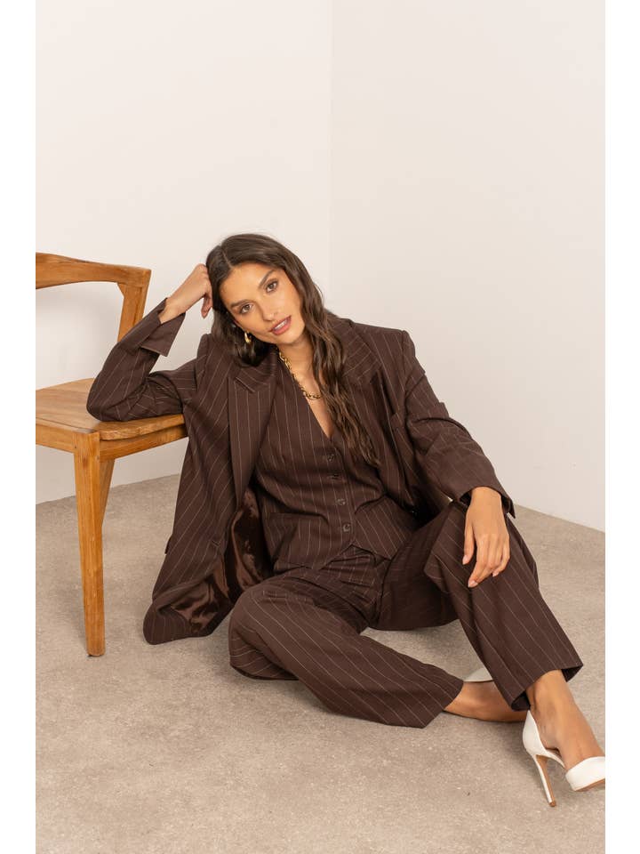 Attentif Paris - Wholesale Blazer - Women's - Oversized pinstripe blazer36