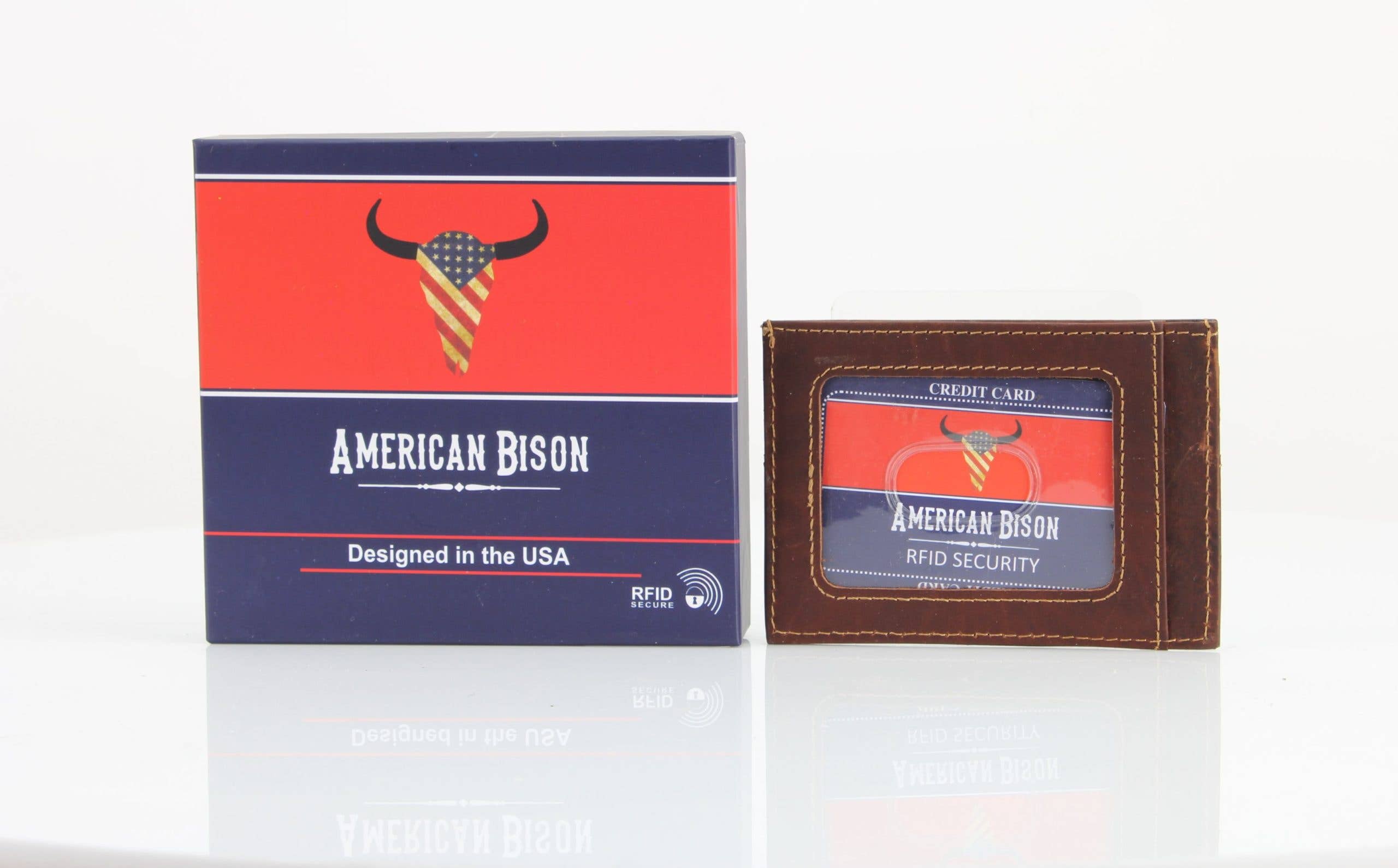Leather Impressions Inc - Vente Porte-cartes – unisexe - Étui à cartes en cuir RFID Bison américain 80353