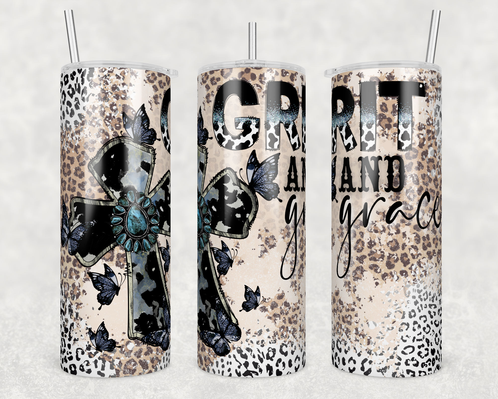 Twisted T Creations - Vente Gourde/bouteille isotherme - Gobelet à sublimation Grit and Grace 20 oz0