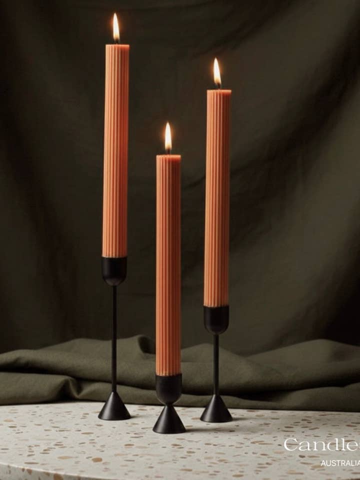 Le Taper Cannelé | Bougie Sculpturale en Soja Côtelée pour la vente par CandlesCo Australia