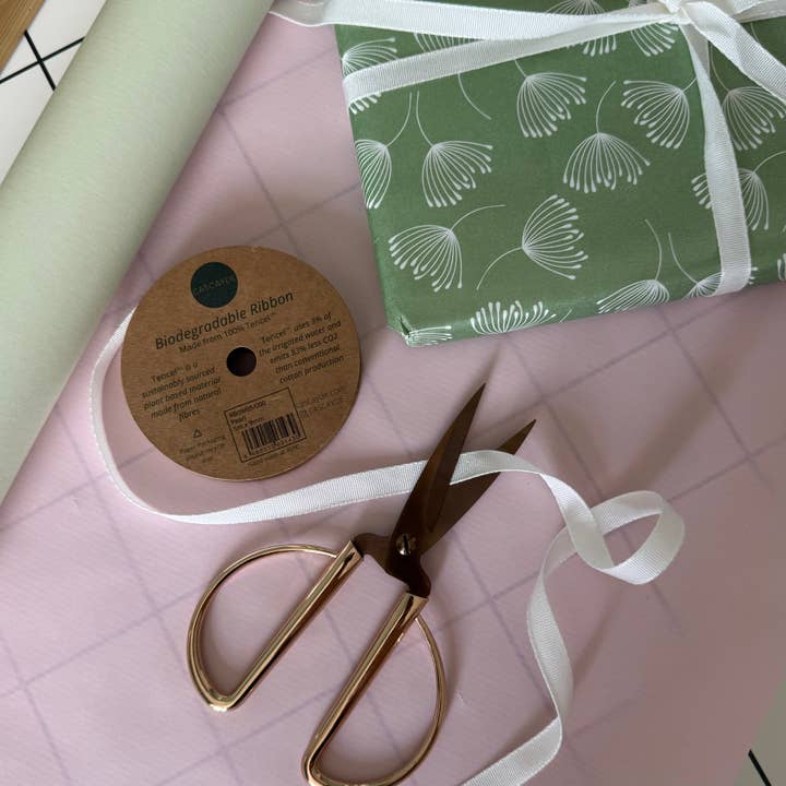 Cascayde – wholesale Ribbon – Gift wrapping – Pearl White Biodegradable Ribbon 5m Reel (9mm)1