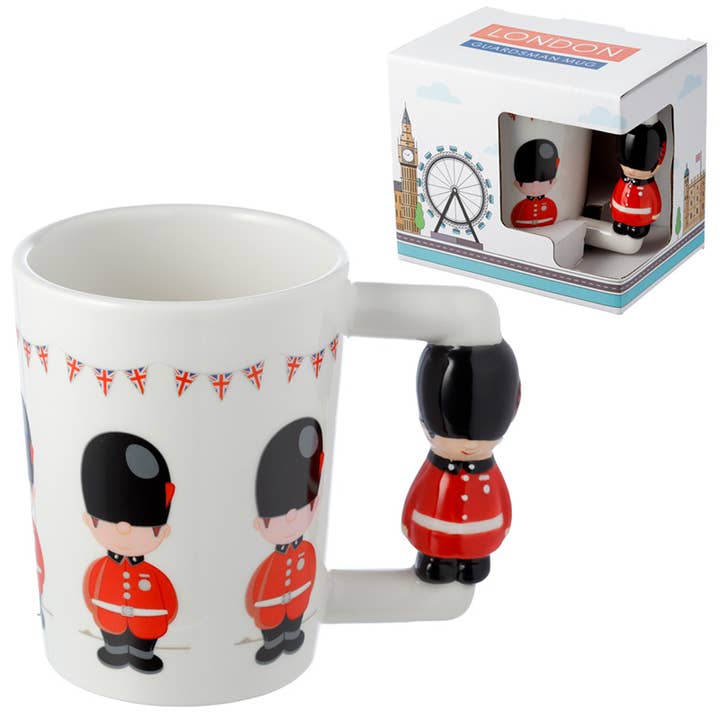 Guardsman Figure Ceramic Shaped Handle Mug for wholesale by Puckator Ltd