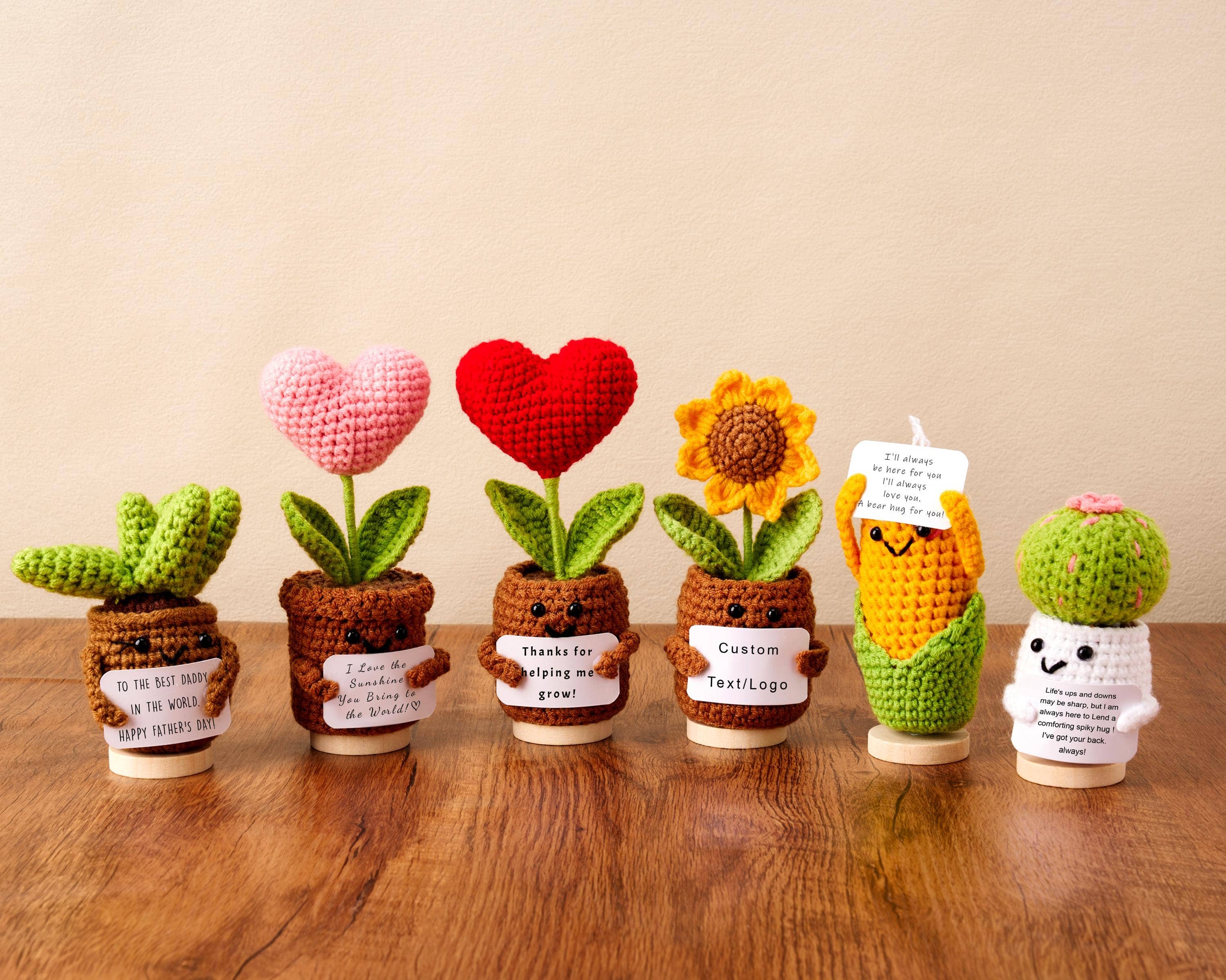 TOMOPOD LLC - Wholesale Stuffed/Plush Toy - Kids & Baby - Positive Crochet Desk Decor, Handmade Emotional Support Gift5