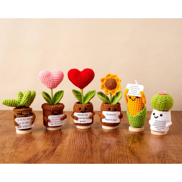 TOMOPOD LLC - Wholesale Stuffed/Plush Toy - Kids & Baby - Positive Crochet Desk Decor, Handmade Emotional Support Gift5