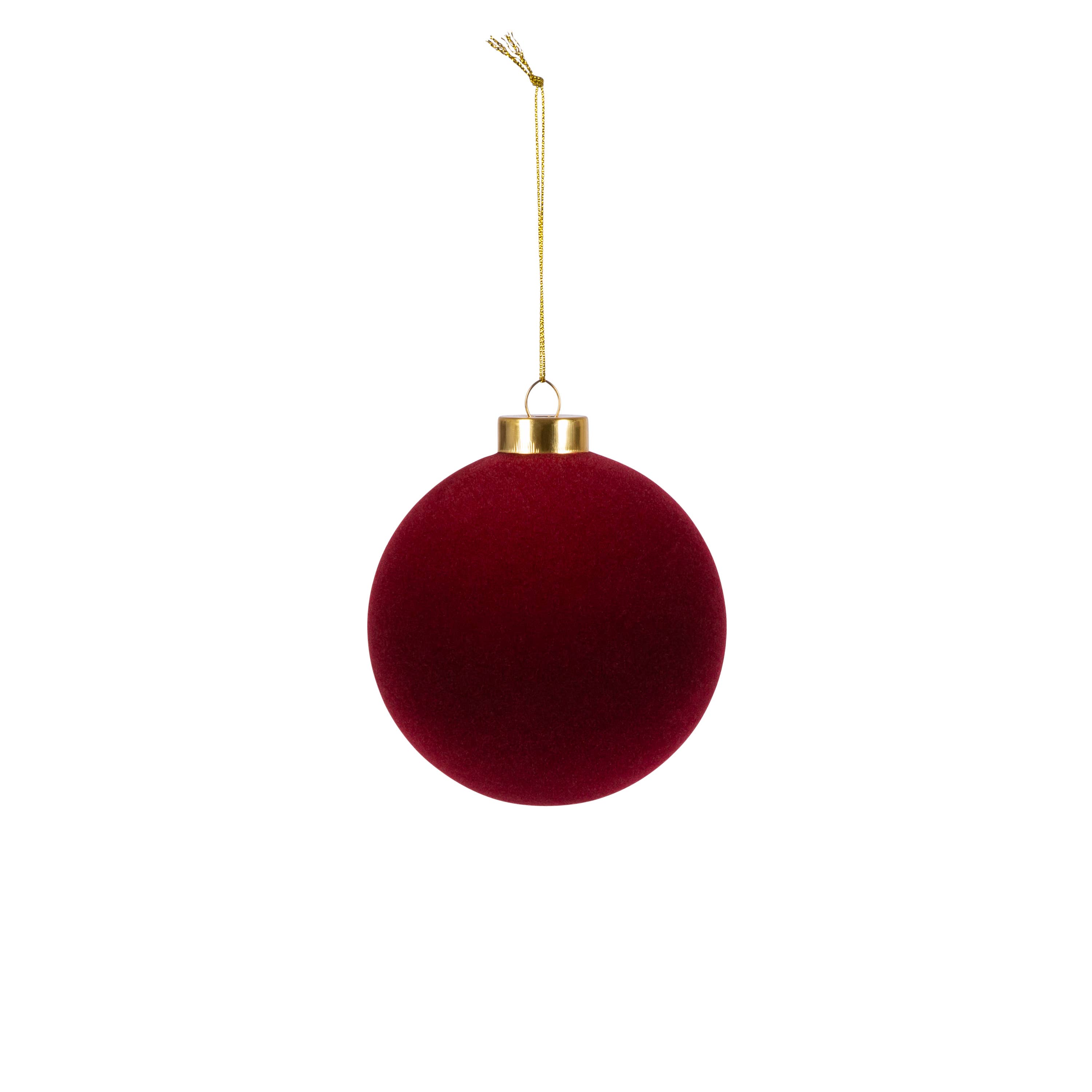 Park Hill Collection - Wholesale Christmas Decoration - Burgundy Flocked Ornament, 4"0