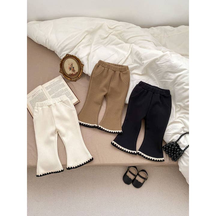 Pantalones acampanados con cordones de 3 colores para niña en invierno para venta al por mayor de MyKids-USA®