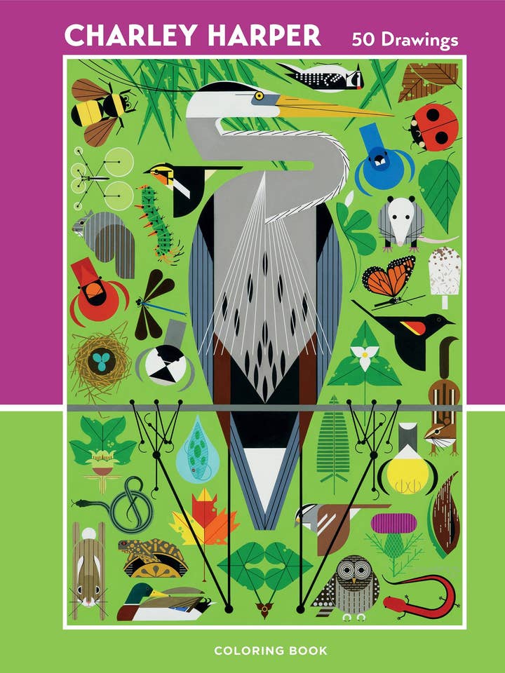 Charley Harper: 50 Tekeningen Kleurboek voor wholesale door Pomegranate
