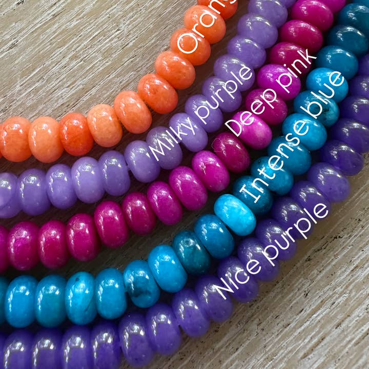 Sonya Renee Jewelry – Colar com missangas/pérolas por atacado – Colar Lilly Gemstone Bead multicolor 8mm opalas jade