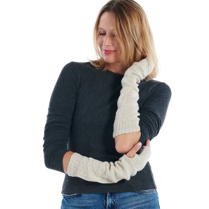 Luvas de lã grossa com caxemira e aberturas para o polegar - feminino por atacado de FIL DE JOUR