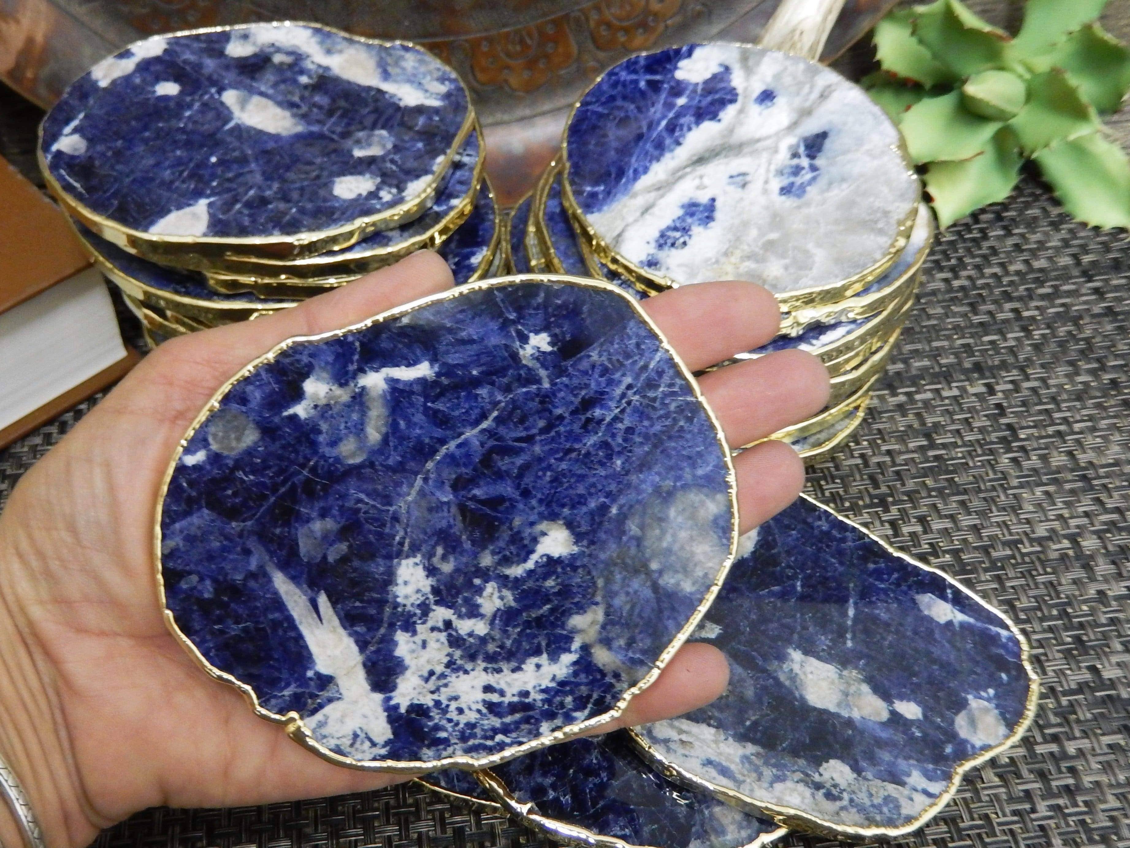 Rock Paradise - Wholesale Coasters - Crystal Stone Coasters Silver/Gold Plated Set of 43