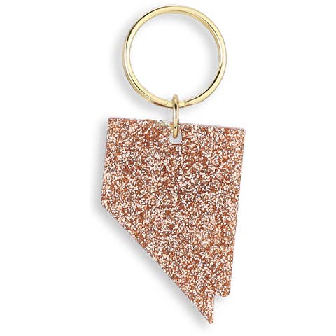 Lucky Feather - Wholesale Keychain - Women's - Glitter Keychain - State - NEVADA1