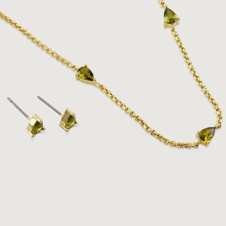 Olivine Dainty Stud and Choker Set for wholesale by Buckley London
