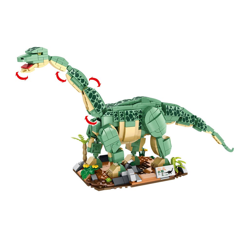 AJ Aguiar - Wholesale Build-a-Toy - Kids - Brontosaurus Dino 6+ Connectors Twists6