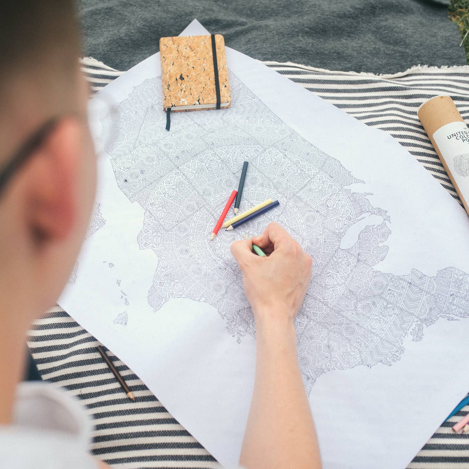 Anna Grunduls Design - Wholesale Coloring Book - Adult - Mandala United States Coloring Map5