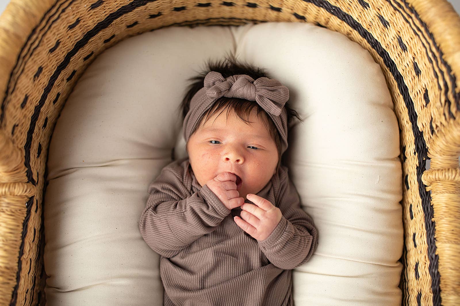 Three Little Tots - Wholesale Babygown - Baby - Cocoa Brown Ribbed Knotted Newborn Baby Gown sleepwear12