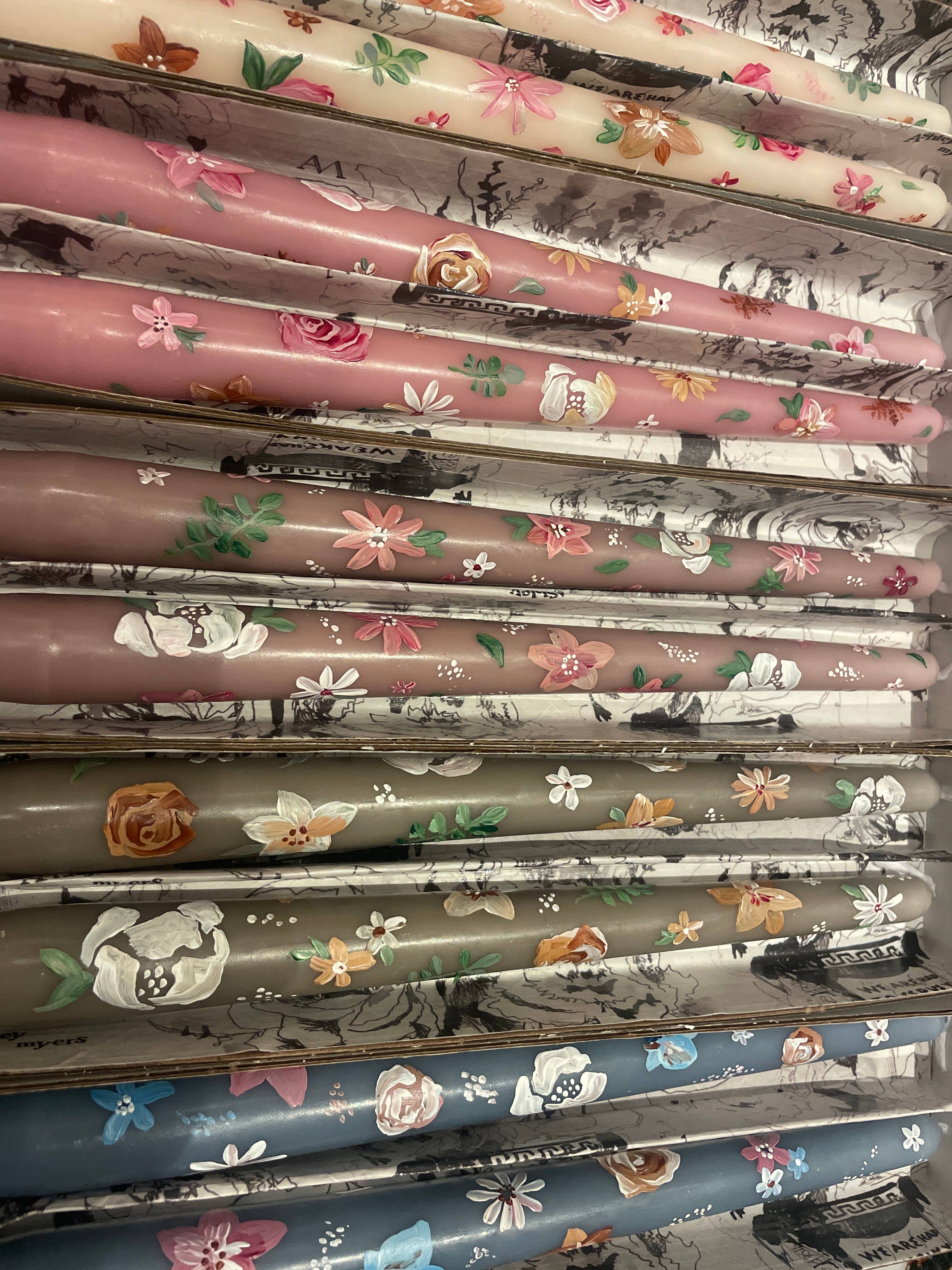 Ashley Myers - Wholesale Tapered Candle/Candlestick - Multicolor Floral Taper Pairs2