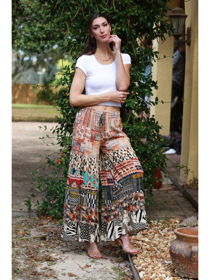 Sacred Threads - Wholesale Pants - Women's - Abstract Allure Patchwork Hippie Pants