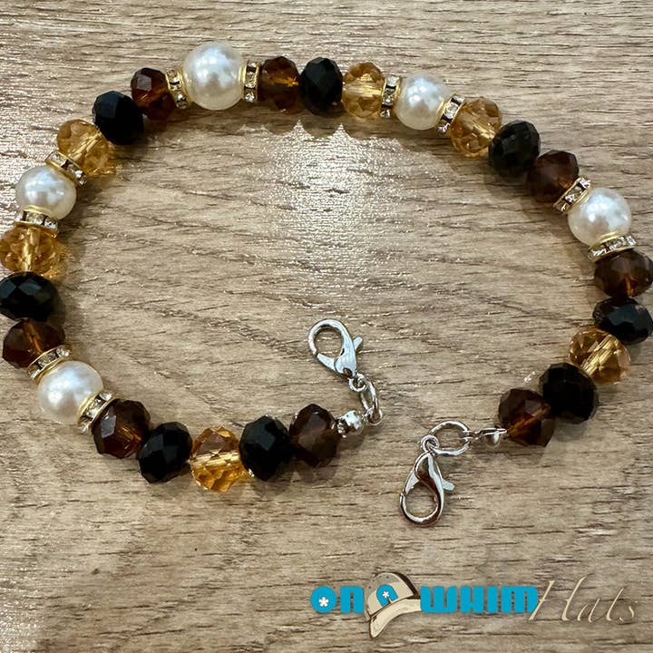 Golden Pearl Hat Chain for wholesale by On a Whim Hats