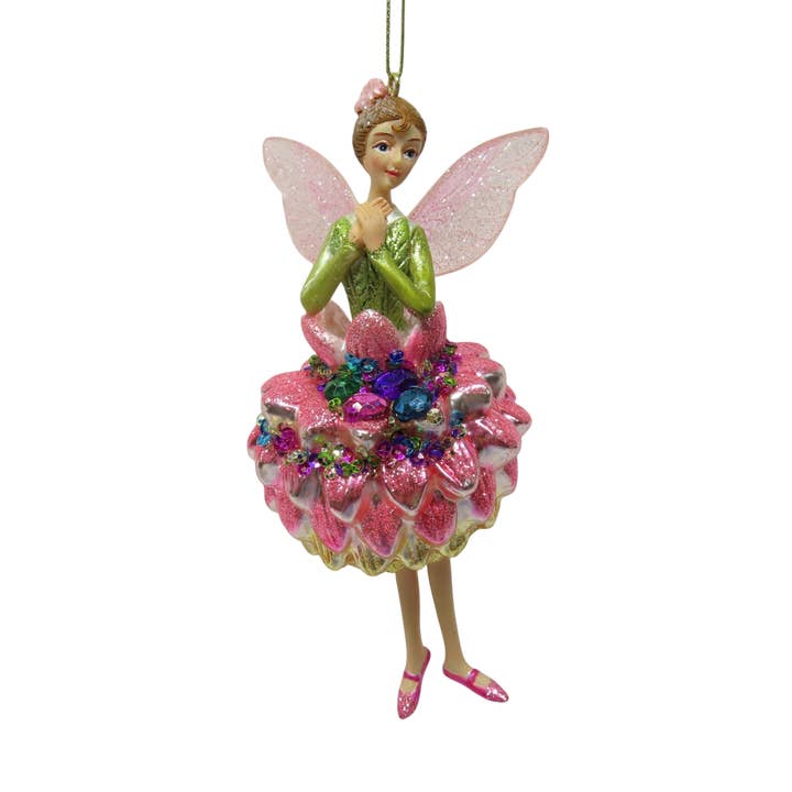 December Diamonds - Wholesale Ornament - 6in Hydrangea Fairy Orn0