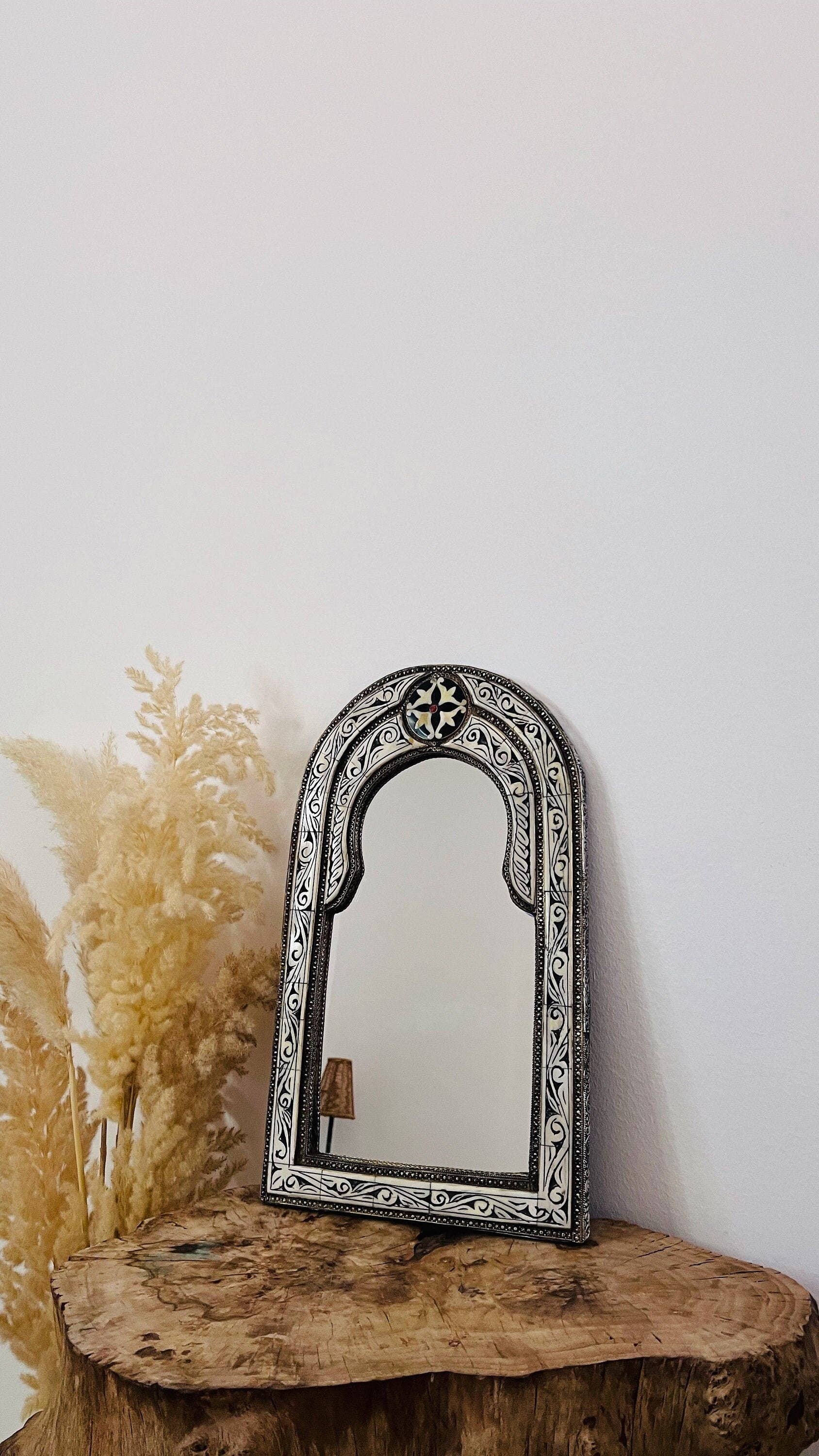 Palmeraies – wholesale Wall mirror – Vintage Moroccan Arch Mirror - Bone Inlay Antique Mirror
