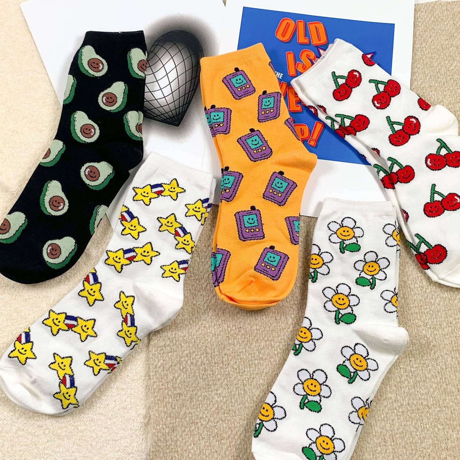 7DAYSSOCKS – Engroshandel Strømper - Dame – Kvinders Crew Pangpara-Pangpang Strømper7