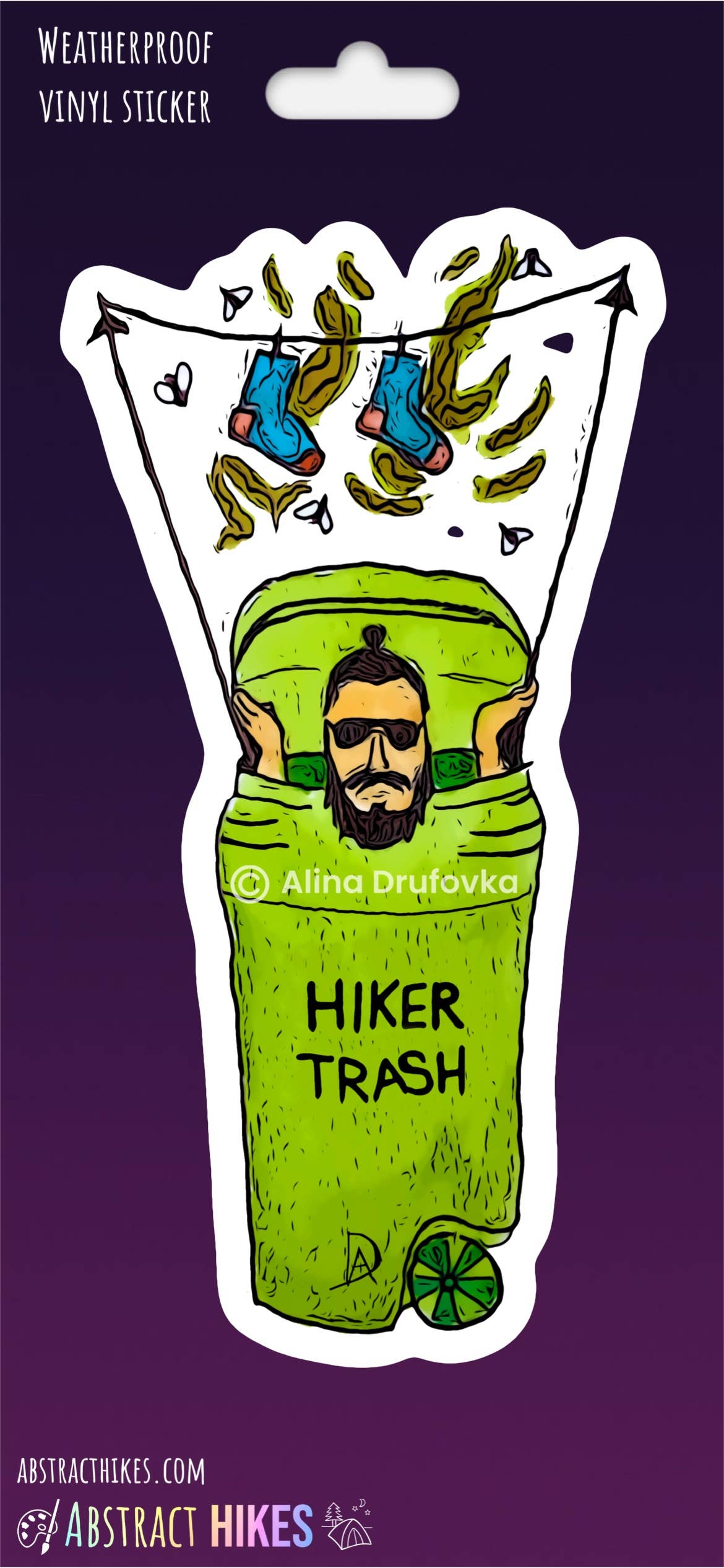 Abstract Hikes - Wholesale Sticker - Hiking Sticker: "Hiker Trash Man"6