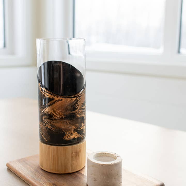 Lynn & Liana Designs - Wholesale Vase - NEW!!! Resin Accented Vase with Bamboo Base (NO TARIFFS)37