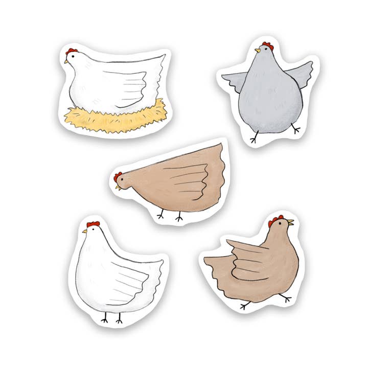 Autocollants en vinyle mignon de poulet pour la vente par Proper Wolf