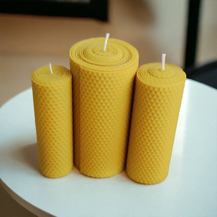 Conjuntos de regalo de decoración Velas, velas de cera de abejas 100% PURA, velas hechas a mano en panal para venta al por mayor de Xeva Candle Desing LLC