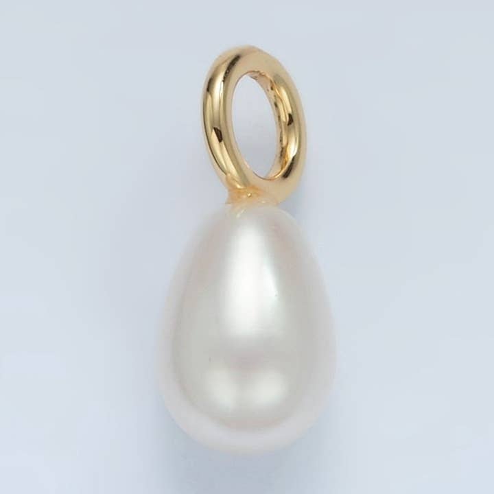 Pendentif Goutte de Perle d'Eau Douce Blanche 16 mm en Or Rempli 16K | P1867 pour la vente par Aim Eternal