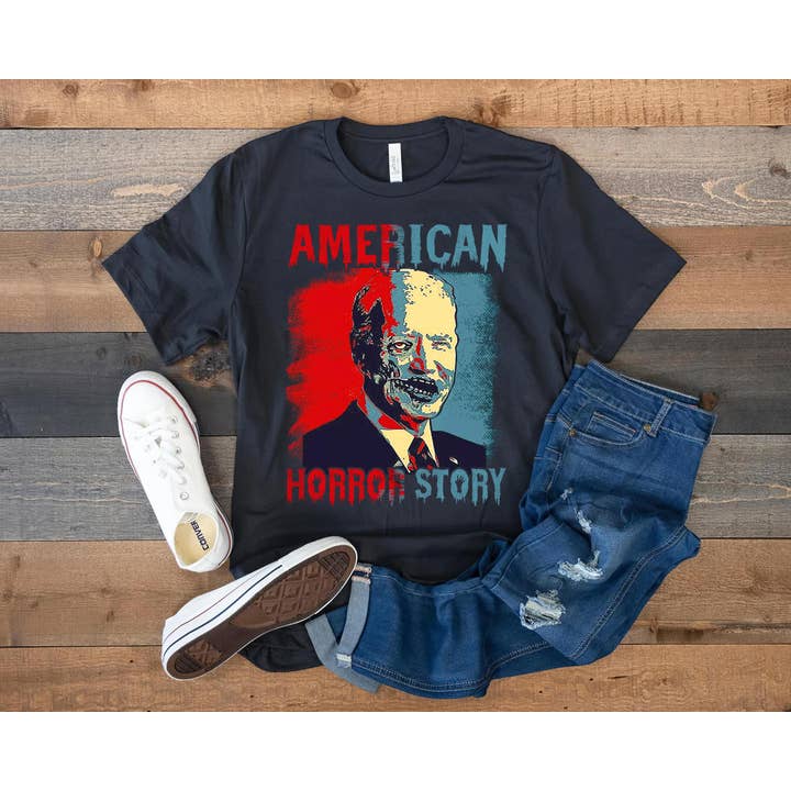 Black American Horror Story Shirt, Funny Biden, Funny Halloween for wholesale on Faire