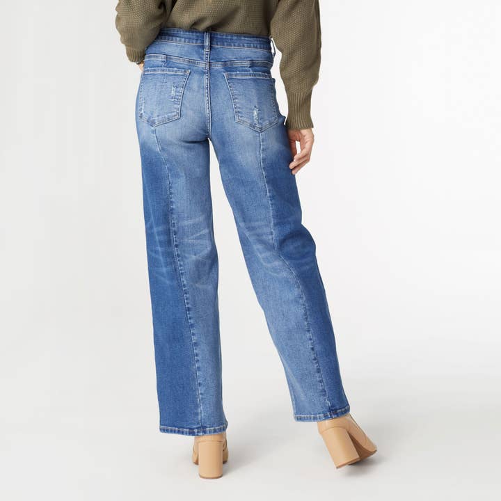 Medium Denim EverStretch Wide Leg Dual Wash for wholesale on Faire