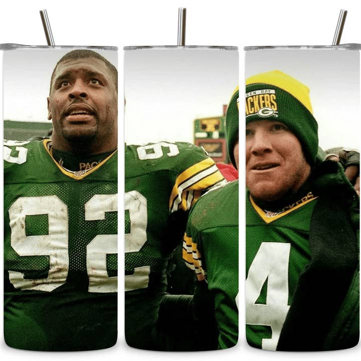 Gobelets en acier inoxydable de 20 oz Alpha Printing - joueurs de football emblématiques pour la vente par Alpha Wholesale