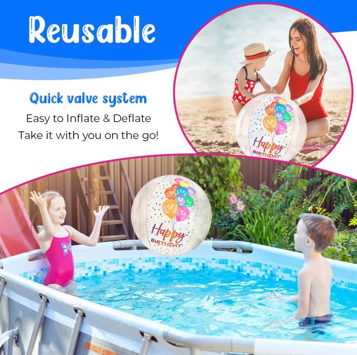 Top Rated Brands - Wholesale Beach/Pool Toy - Kids & Baby - Happy Birthday Beach Ball1