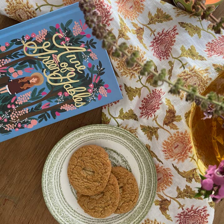 Sarah Rose - Wholesale Tea Towel - Chrysanthemum Petite Floral Organic Linen Tea Towel1