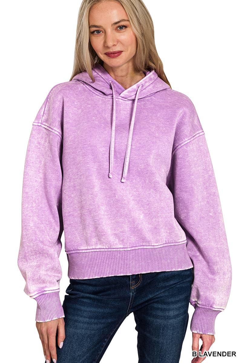 Vanilla Monkey – wholesale Hoodie - Dam – Acid Wash Fleece Cropped Hoodie9