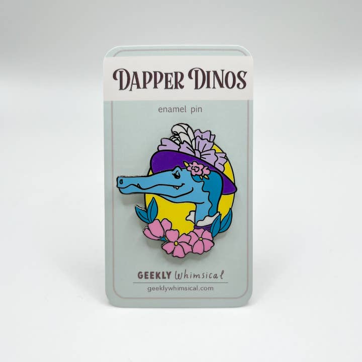 Geekly Whimsical - Wholesale Lapel Pin/Button - Dapper Dinos - Lucinda Spinosaurus Enamel Pin1