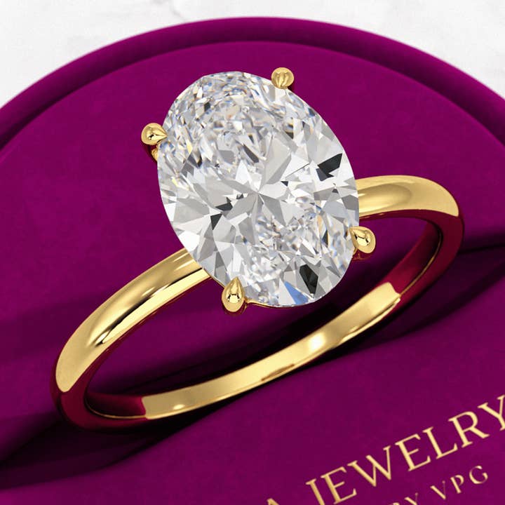 3,00 karaat ovaal geslepen diamanten verlovingsring voor wholesale door Evara Jewelry