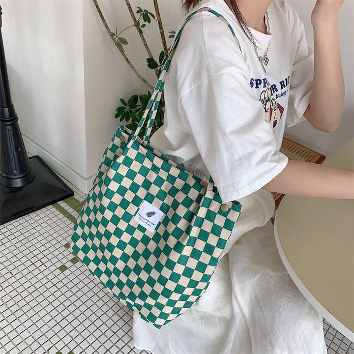 NINEXIS - Wholesale Tote Bag - Women's - CWAB3899_CORDUROY SNAP-BUTTON LARGE-CAPACITY SHOULDER BAG19