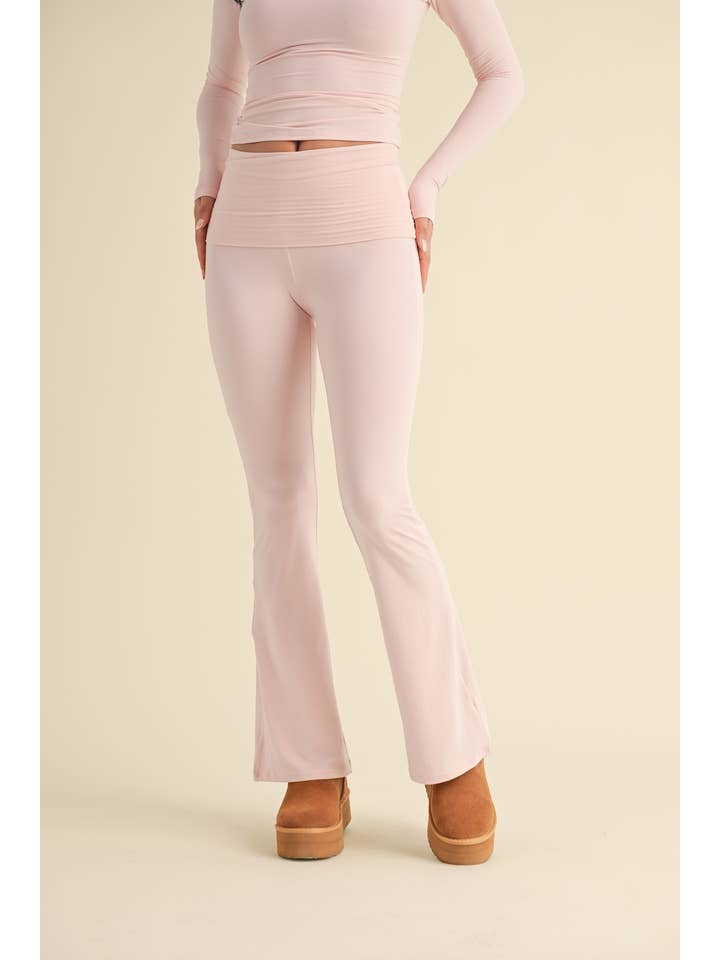 KIMBERLY C – wholesale Pants – Women's – Soft Knit Foldover Flare Pants12