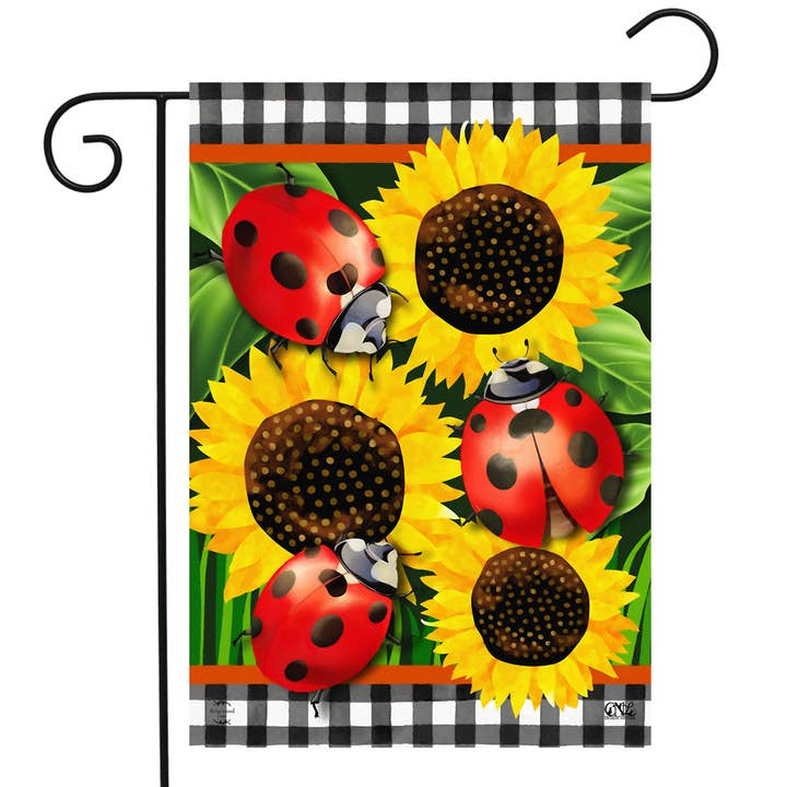 Ladybugs And Sunflowers Summer Garden Flag for wholesale by Briarwood Lane