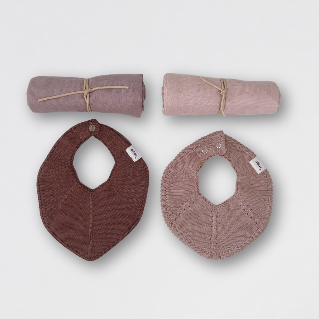 Saga Copenhagen - Wholesale New Mom Gift Box/Set - Must-have Baby box - Shades of Purple Dust Embroidered Premature Box - Clover an Ivory - Organic Cotton1