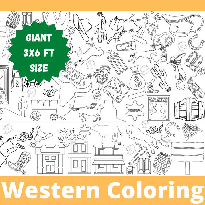Western Coloring Table Cover Activity for wholesale by Creative Crayons Workshop