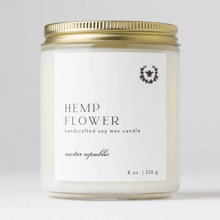 Fleur de Chanvre : Bougie en Pot de Soja ( printemps été ) pour la vente par Nectar Republic