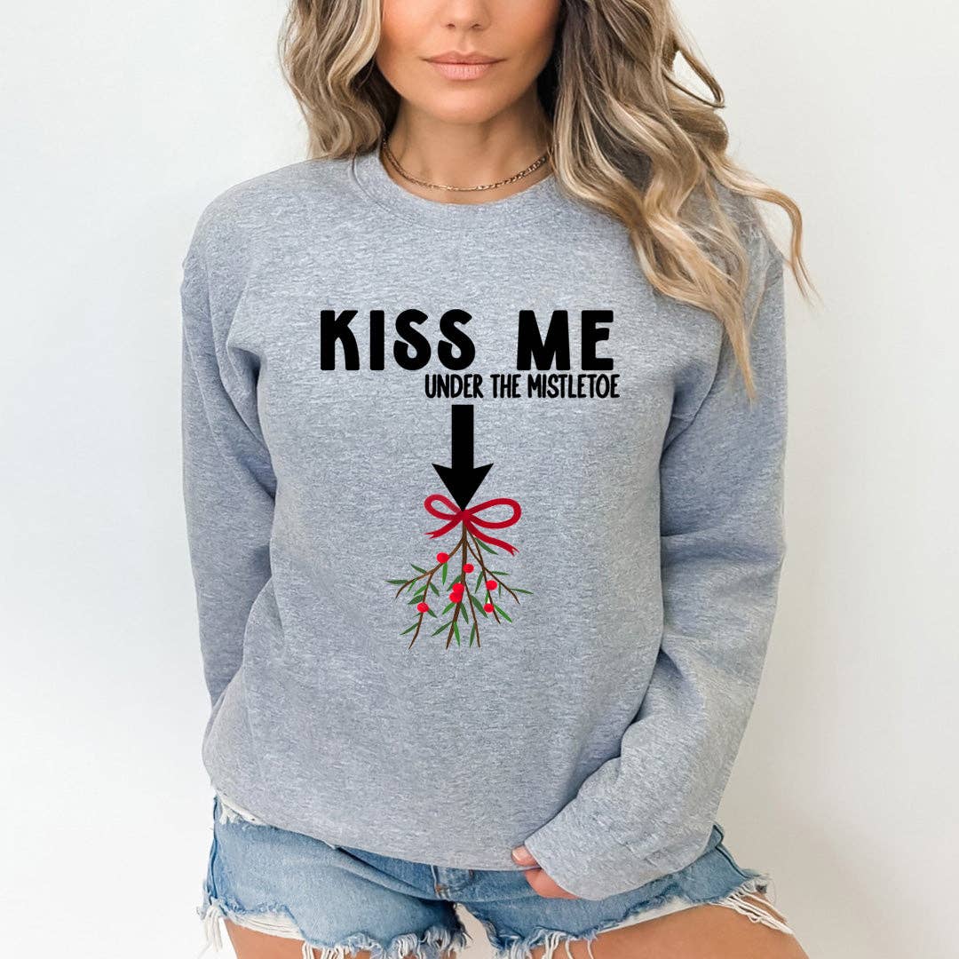 LA Shirt Company - Wholesale Graphic Sweatshirt - Women's - Kiss Me Under The Mistletoe - Sweatshirt & Hoodie1