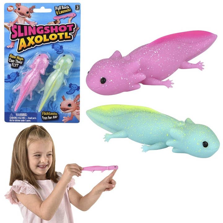 4.33" Sling Shot Axolotl LLB kids toys for wholesale by La Luna Bella - Toys